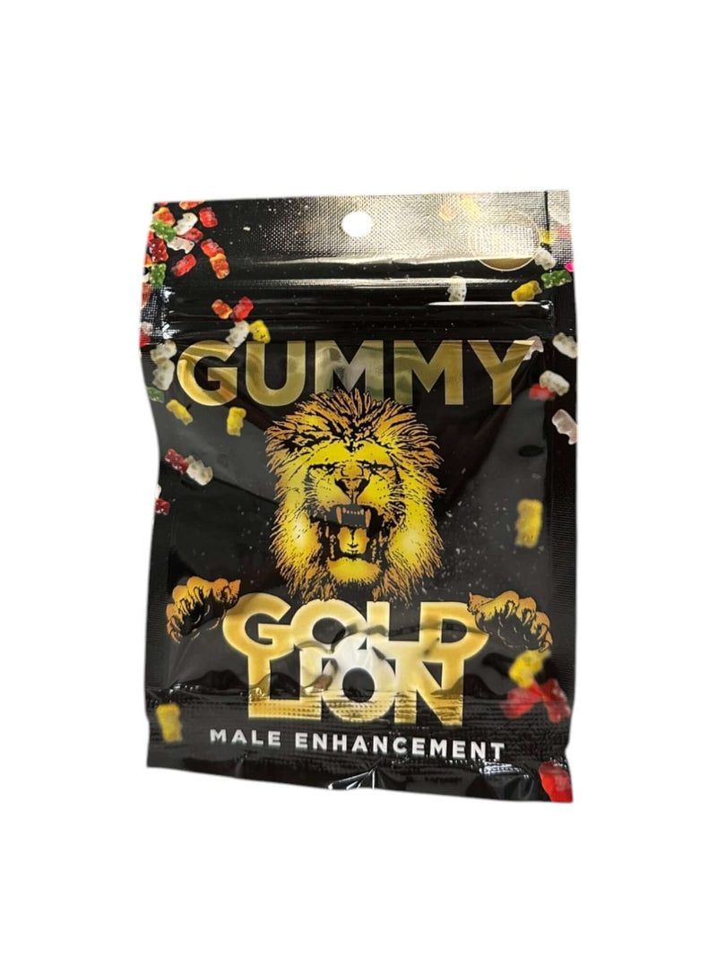 Gold Lion Gummy 24pc Display pack for male enhancement and energy support with vibrant colors.