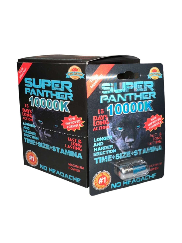 Super Panther 10000K 24pc Display - Male Enhancement Supplement for Longer, Harder Erections, 15 Days Long Action