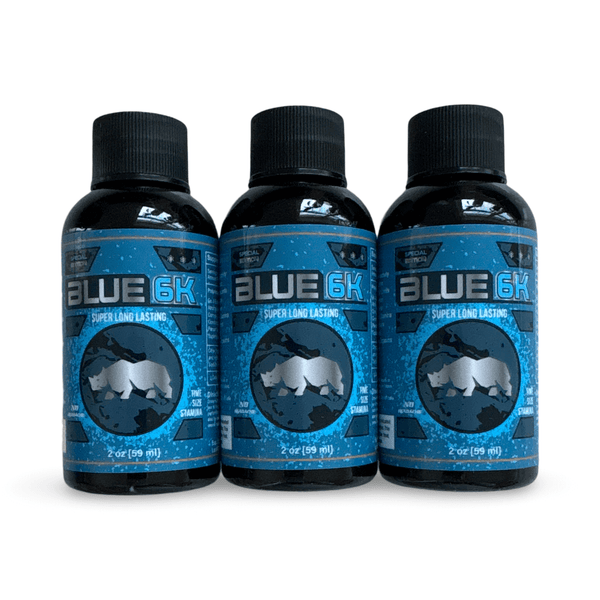 Rhino Blue 6K Liquid Shots - 3 x 2 oz bottles for stamina and energy boost.