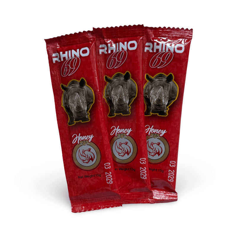 Rhino 69 Honey Red 3 Pack male vitality support supplement sachets
