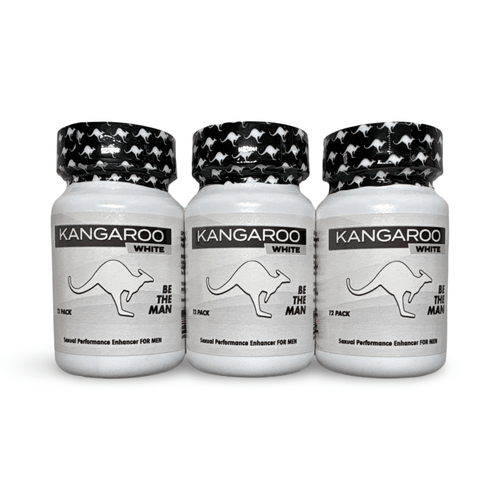 Kangaroo White Extra Strong 4000 mg – 3 Bottle Pack (36 Capsules) | Men’s Vitality & Energy Support