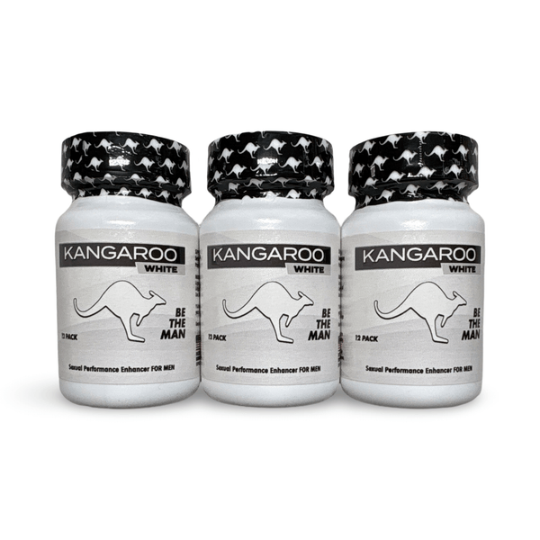 Kangaroo White Extra Strong 4000 mg – 3 Bottle Pack (36 Capsules) | Men’s Vitality & Energy Support