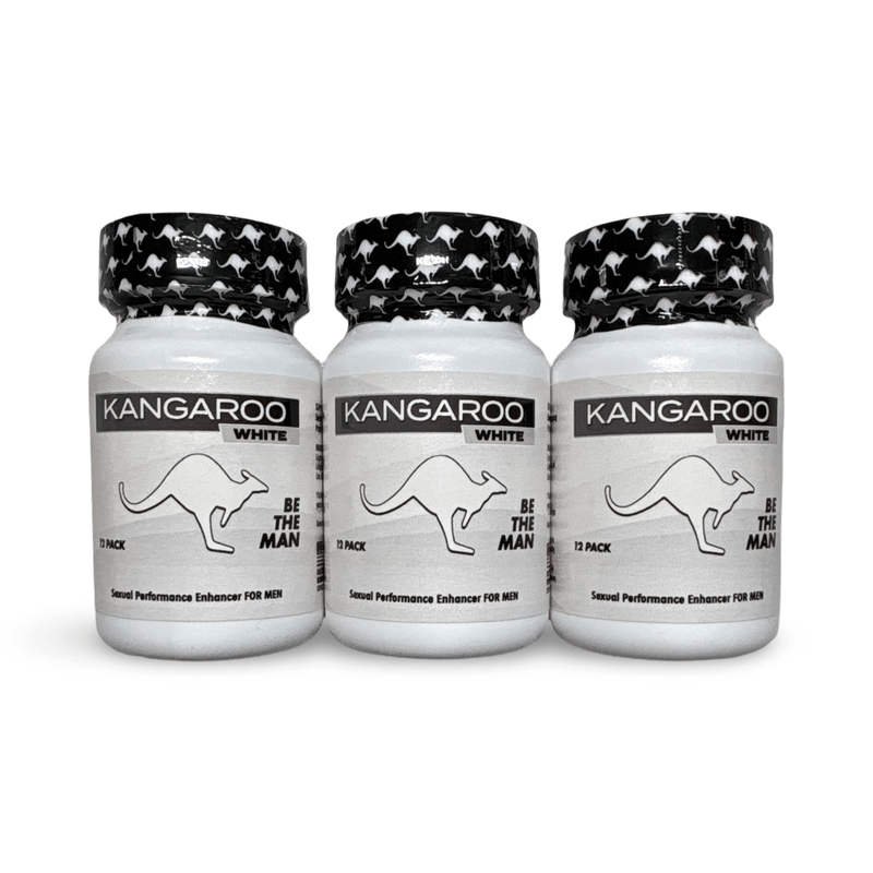 Kangaroo White Extra Strong 4000 mg – 3 Bottle Pack (36 Capsules) | Men’s Vitality & Energy Support
