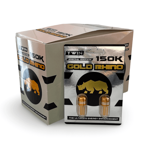 Rhino Gold 150K Twin Special Edition capsules for stamina and performance enhancement.