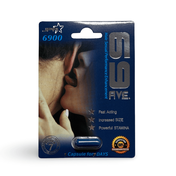 69 Ave Herbal Supplement Capsule packaging highlighting stamina and performance enhancement, ideal for vitality support.
