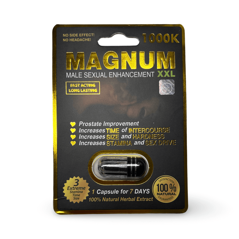 Magnum XXL 1000K male enhancement capsules for stamina, vitality, and sexual health support.