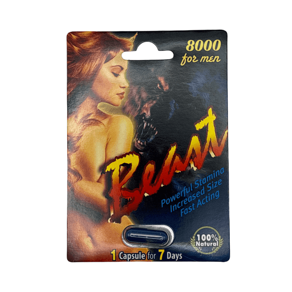 Beast Herbal Supplement Capsule pack for men, promoting stamina, energy, and vitality with 100% natural ingredients.