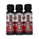 MaxFuel RedHot Cinnamon Vitality Shooter, 3 x 3 fl oz bottles for energy and stamina support.