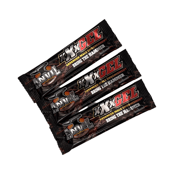 Anvil MAX STRENGTH XXX Gel chocolate vitality support in a 3-pack for stamina and endurance.