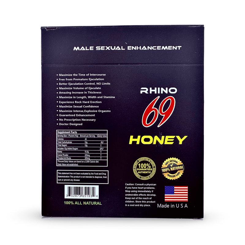Rhino 69 Honey Red – 12 Pack | Men’s Vitality & Energy Support Honey