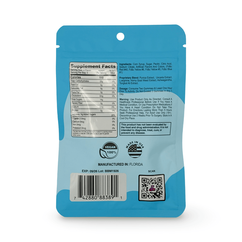 Boner Bears Gummies for Men Blue – 20 Pack Display | Vitality & Confidence Support