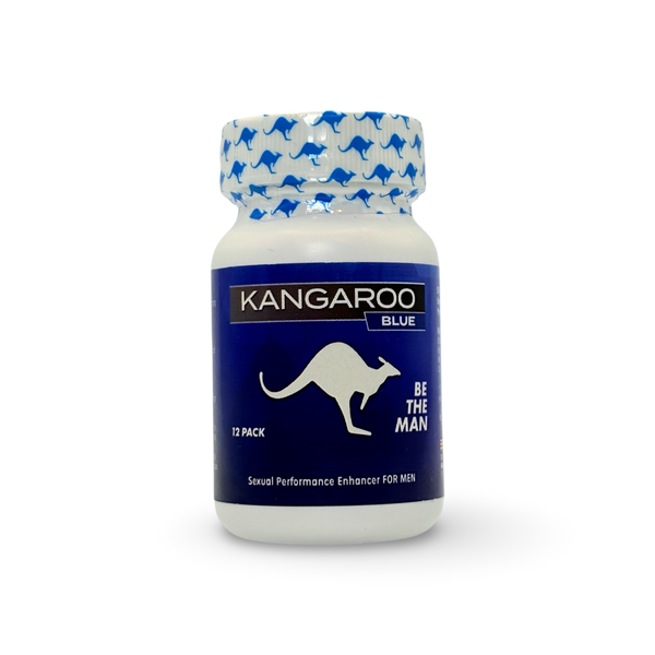 Kangaroo Blue 3200 mg Mens Stamina Support 12ct bottle for enhanced energy and vitality.
