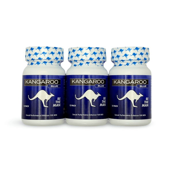 Kangaroo Blue 3200 mg – 3 Bottle Pack (36 Capsules) | Men’s Vitality & Energy Support