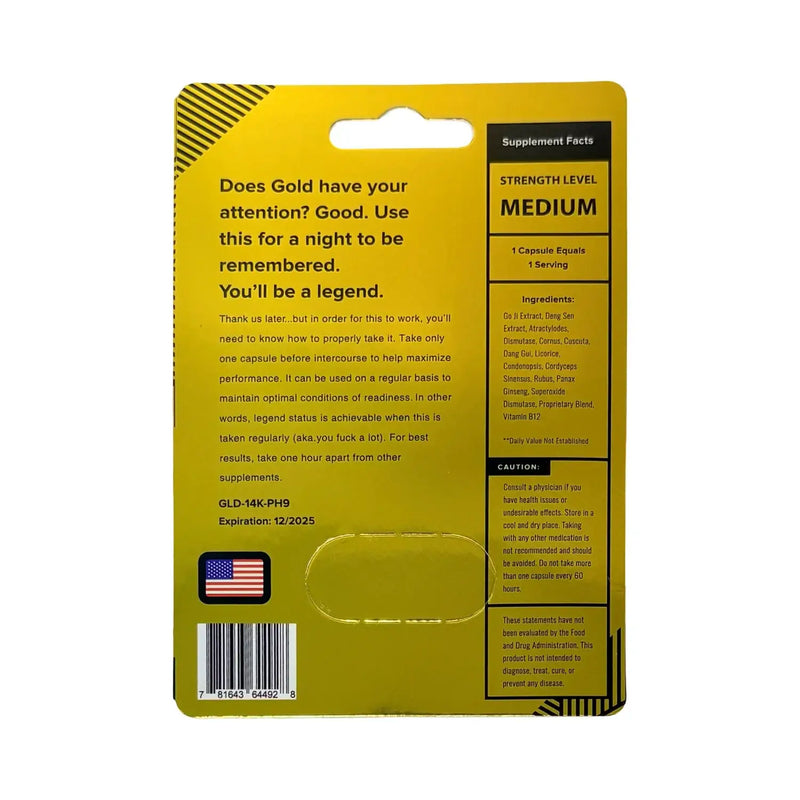 Rhino 14K Gold – 3 Capsules | Men’s Vitality & Energy Support