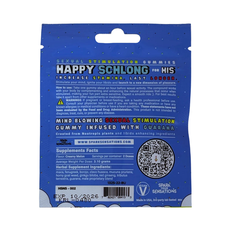 Happy Schlong & Happy Chocha Gummies – 2 Pack | Plant-Based Mood & Vitality Support