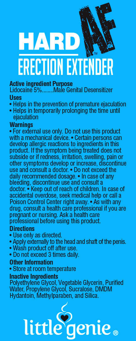 Hard AF Erection Enhancer Cream For Him 1.5 oz product label detailing ingredients and usage instructions.