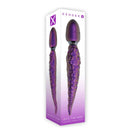 Gender X Into the Deep Silicone Vibrating Dildo Purple in packaging showcasing its innovative design and vibrant color.