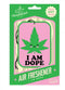 Fresh Mint Scent Air Freshener with "I Am Dope" Leaf Design and Quality Assured Packaging