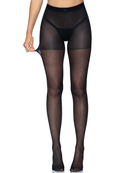 Sheer Open Butt Crotchless Pantyhose One Size Black showcased on model, highlighting daring design and smooth finish.