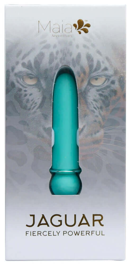 MAIA NOVELTIES JAGUAR Powerful Bullet Vibrator in packaging with jaguar design in background