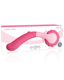 Jimmyjane Evoke Sol-o Vibrating Massage Wheel Pink in packaging, designed for relaxing and invigorating full-body massages.