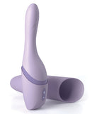 JimmyJane Hello Bang Thrusting Vibrator Lavender in silky lavender silicone design with independent controls.