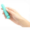 Hand holding JAGUAR Powerful Bullet Vibrator in blue, compact 4-inch size, with 10 dynamic vibration levels and rechargeable feature.