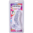 Crystal Jellies Realistic Cock With Balls 7 Inch Clear in packaging, showcasing its lifelike design and clear material.