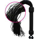 Hott Products Whip It Black Tassel Whip featuring soft silicone tassels for playful sensation and impact play.