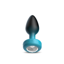 Viben Eluxe Vibrating Gem Anal Plug Medium Blue Ombre in blue ombre silicone with a sparkling gem base.