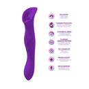 Viben Petallux Dual Ended Clitoral Stimulator Purple showcasing dual motor, flickering stimulation, and premium silicone design.