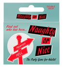Naughty Or Nice Board Game packaging featuring Heaven and Hell directions, perfect for adult party fun.