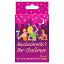 Bachelorette Bar Challenge Girls Card Game packaging featuring women celebrating at night with drinks.