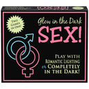 Glow-in-the-Dark SEX! Board Game box featuring romantic lighting or play completely in the dark, two games in one.