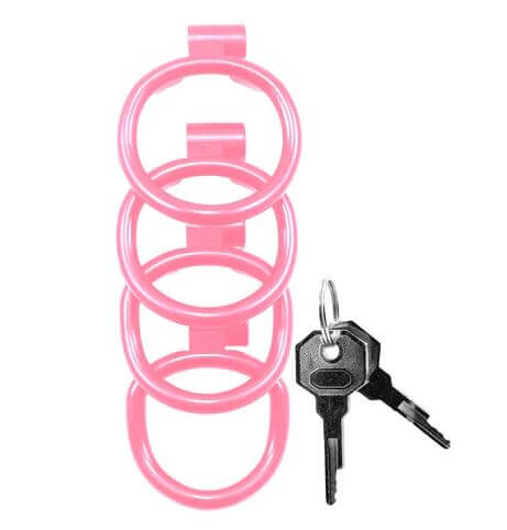 KINK CHASTITY SERIES LOCKING COCK CAGE XL PINK-2