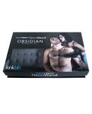 Kinklab Obsidian Intensity Electro Stim Wand Kit showcasing sleek packaging with intense stimulation accessories.