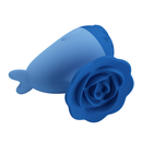 Pretty Love Dolphin Blue Clitoral Vibrator in a sleek design with a rose-like feature, ideal for discreet pleasure.