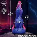 Creature Cocks Krakenar Tentacle Silicone Dildo with measurements 6.6" height, 2.2" width, and 8" circumference.