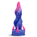 Creature Cocks Krakenar Tentacle Silicone Dildo featuring swirl textures and vibrant colors.