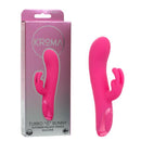 Kroma Turbo G Bunny Silicone Rabbit Vibrator Pink in packaging showcasing its design and features.