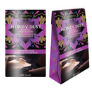 Kama Sutra Honey Dust Raspberry Kiss Body Powder 1 Oz packaging with vibrant design and kissable body powder details.