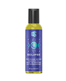 Kama Sutra Celestial Pheromone Massage Oil Eclipse 2 oz bottle with a vibrant label and pheromone-infused oil.