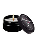 Kama Sutra I Fucking Love You Massage Candle 2 Oz with vanilla cream scent and lit wick for soothing massage.
