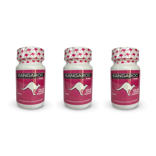 Kangaroo Pink Venus For Her 3 Bottles Pack female enhancement capsules with all-natural ingredients for intensified pleasure and lubrication.