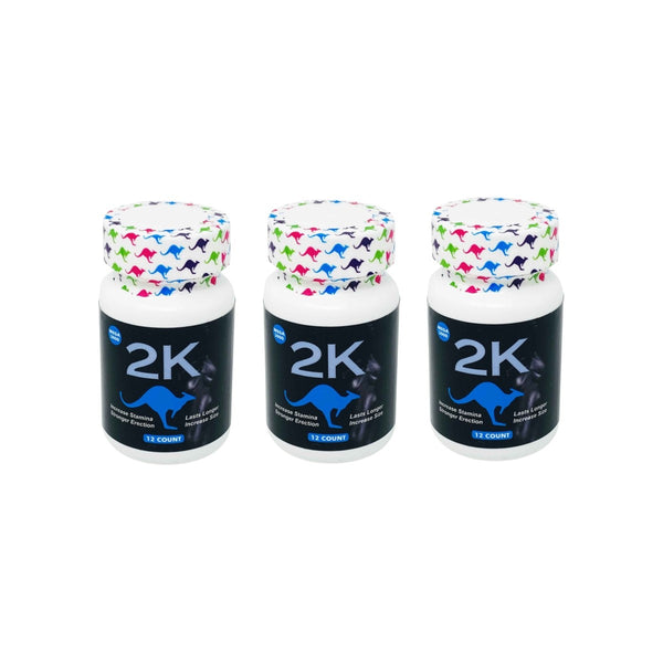 Kangaroo 2K Blue Mega 3000 Male Enhancements 3 Bottles Pack