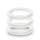 Performance Vs2 Pure Premium Silicone Cockrings Small White three-piece stretchy ring set for enhancing stamina and sensitivity.