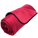 Liberator Fascinator Throw Merlot rolled up, showcasing plush microfiber texture in rich merlot color.