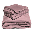 Liberator Fascinator Liquid Velvet Queen Fitted Sheet Rose stacked, showcasing soft and smooth velvet texture in rose color.
