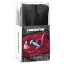 Liberator Fascinator Toy Pad Black packaging with toys and lubricant bottle on display.