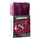 Liberator Fascinator Toy Pad Purple packaging with toy and cleaning supplies.